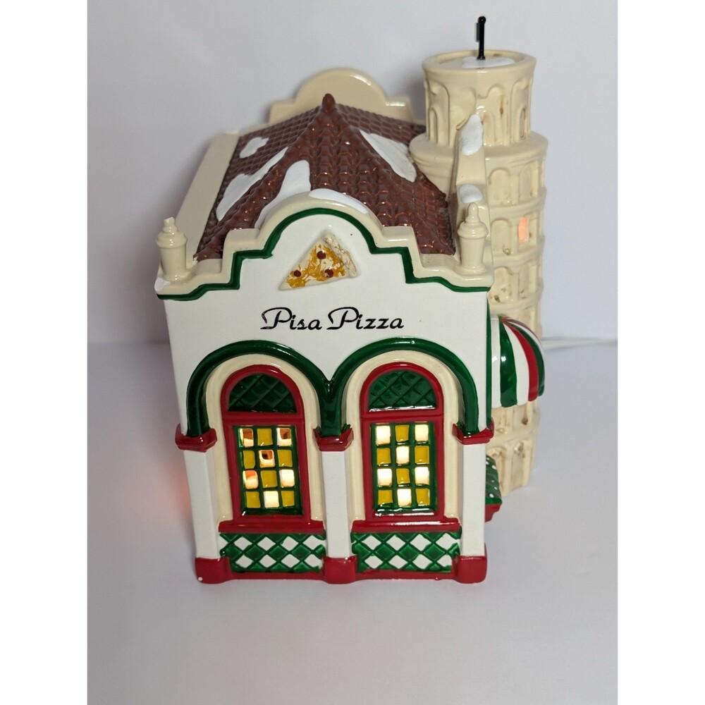 Department 56 Snow Village Pisa Pizza Lighted Building #54851 Vintage 1995 MINT - Picture 9 of 12